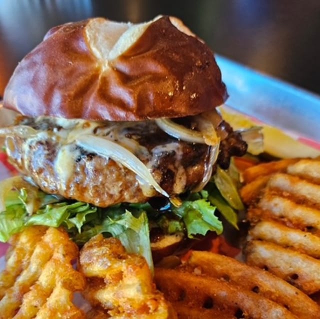 Bourbon Glazed Burger.