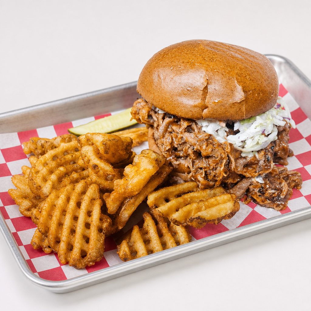 BBQ Pulled Pork Sandwich.