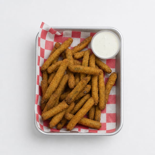 Fried Green Beans with Ranch.