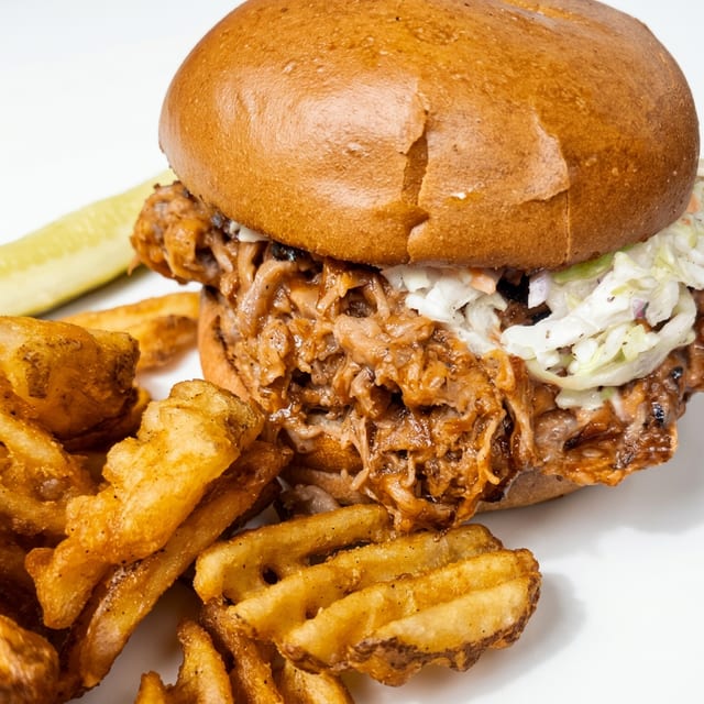 BBQ Pulled Pork Sandwich.