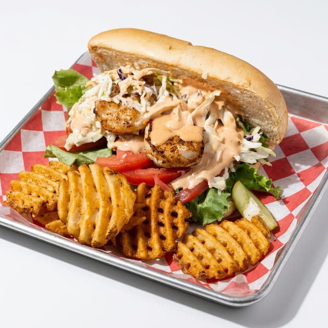 Shrimp Poboy Sandwich.